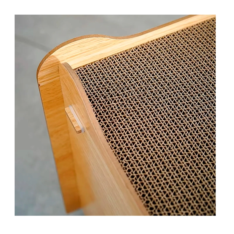 CAMA CASA DE MADERA PARA GATOS CON RASCADOR INTERNO - 2