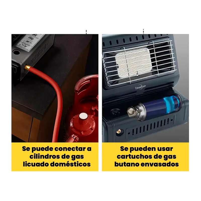 CALEFACTOR COCINILLA GAS HIBRIDA 2 EN 1 PORTATIL CAMPING - 5
