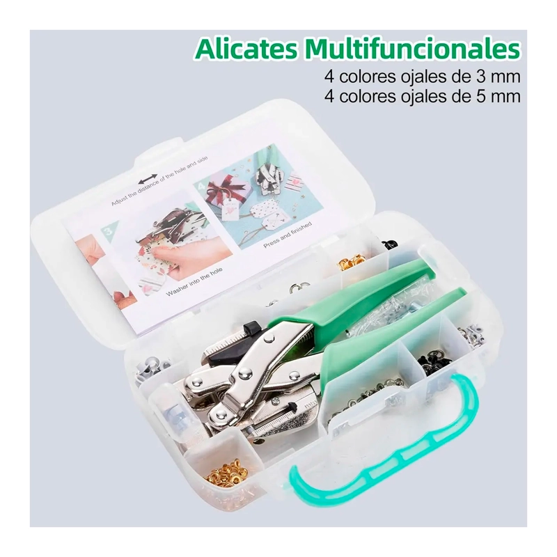 KIT REMACHADORA PERFORADORA OJETILLOS MAS 160 OJETILLOS - 4