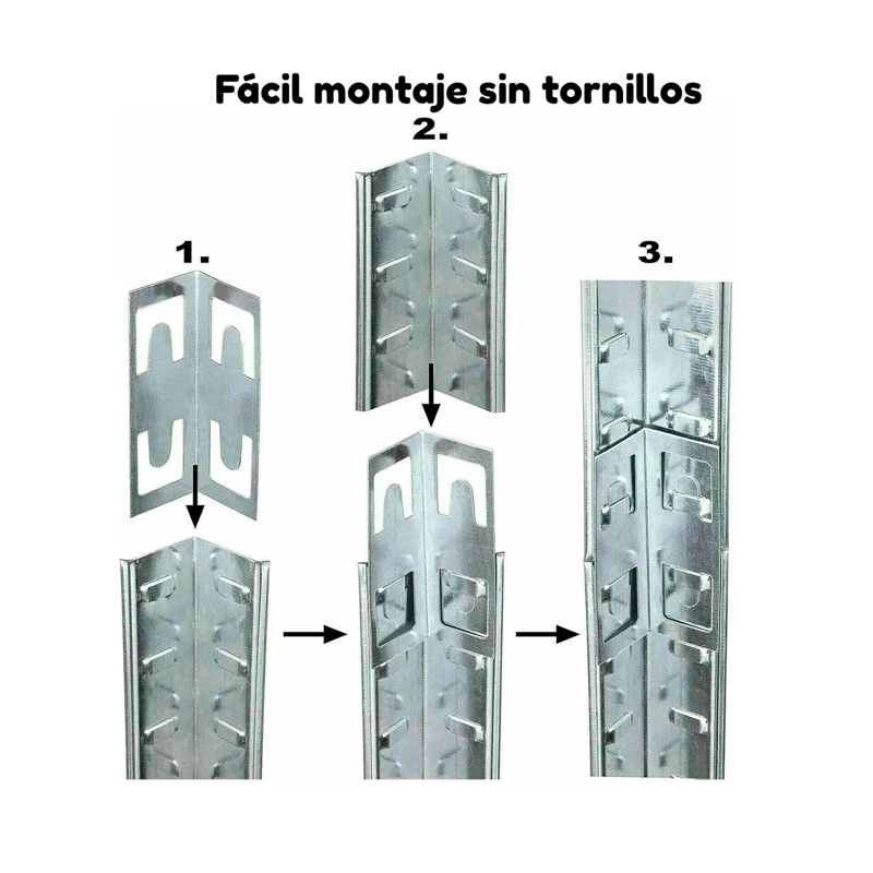 ESTANTE RACK METALICO GALVANIZADO180 X 90 X 40 5 NIVELES - 6