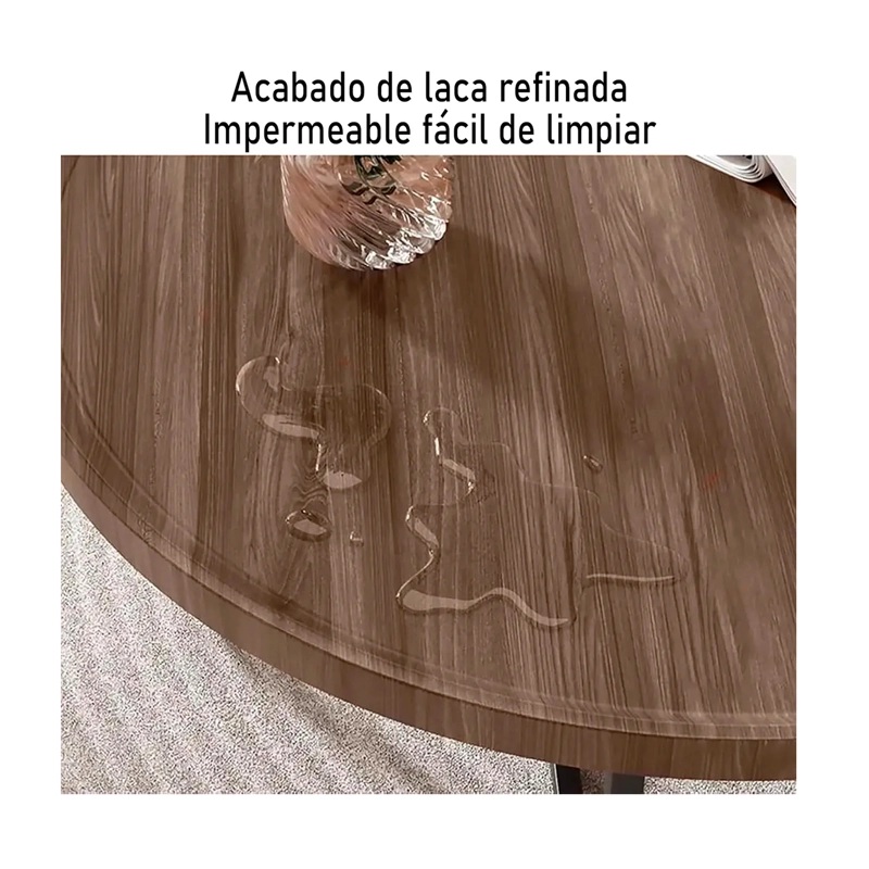 JUEGO DE 2 MESAS DE CENTRO LIVING REDONDA MADERA 70+50CM - 6