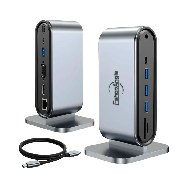 ADAPTADOR HUB 4K MULTIPUERTO 12 EN 1 USB-C HDMI VGA SD/TF - 1