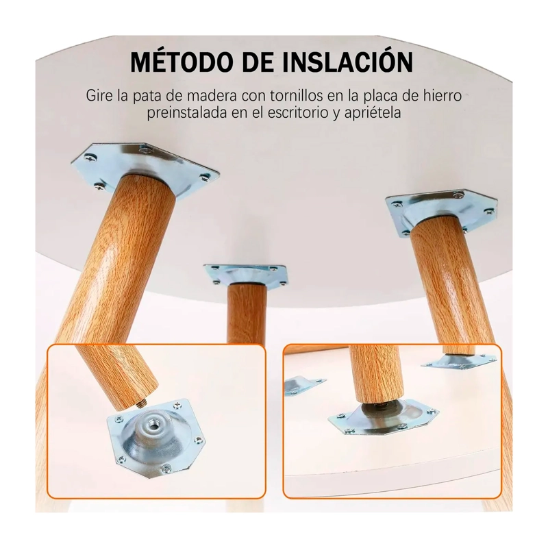 MESA AUXILIAR REDONDA MESA LATERAL CENTRO DE MADERA LIVING - 3