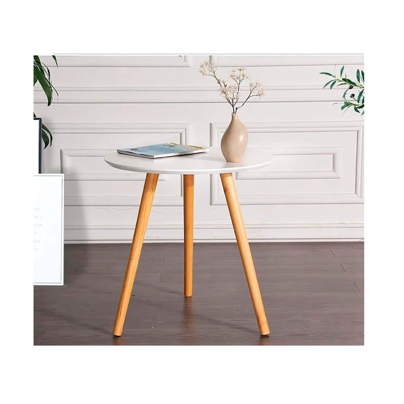MESA AUXILIAR REDONDA MESA LATERAL CENTRO DE MADERA LIVING - 7