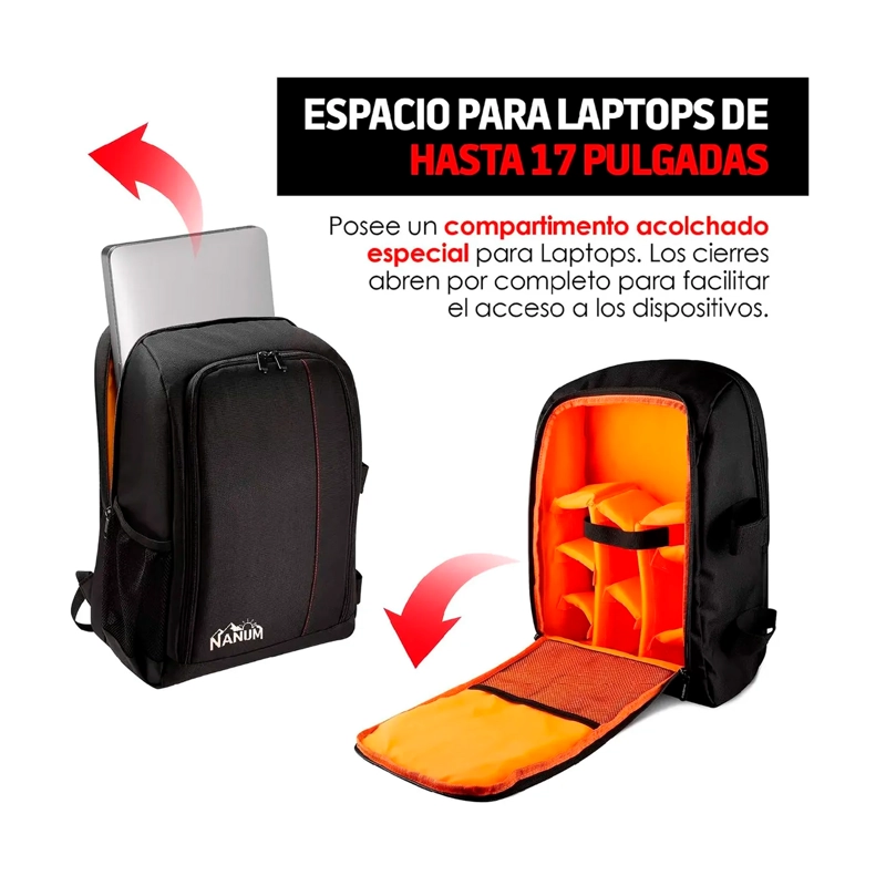 MOCHILA FOTOGRAFICA PARA CAMARA FOTOGRAFICA Y NOTEBOOK - 4
