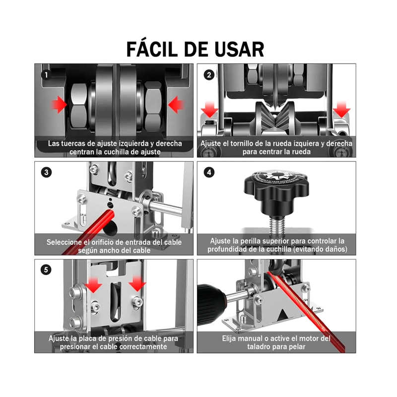 PELACABLES MANUAL Y PARA TALADRO MAQUINA PELADOR DE CABLES - 6