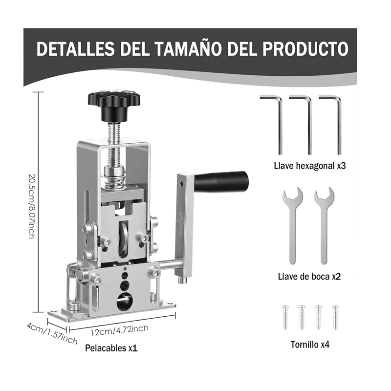 PELACABLES MANUAL Y PARA TALADRO MAQUINA PELADOR DE CABLES - 8