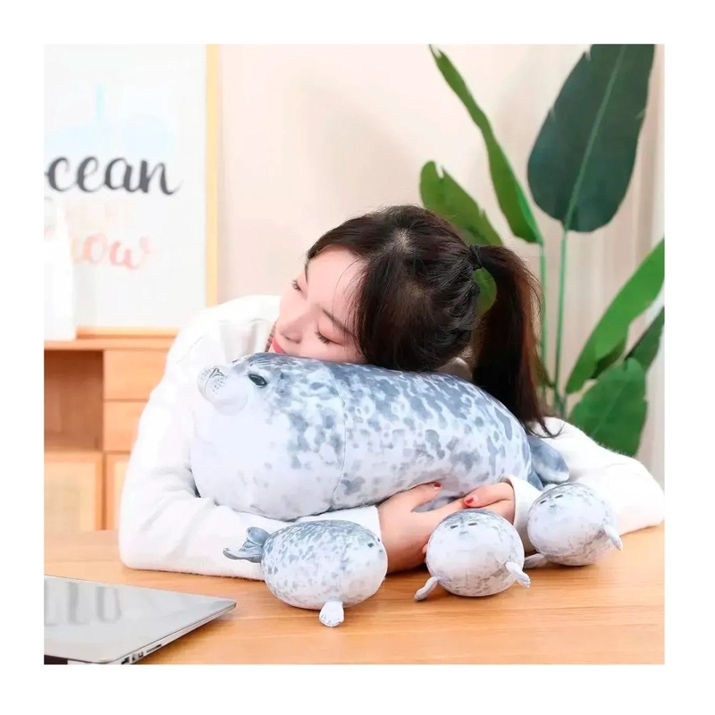 PELUCHE FOCA GUATONA SUAVE DE 50 CM + 4 FOQUITAS BEBES - 6