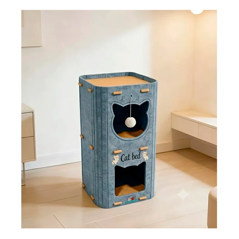 CASA PARA GATOS 3 PISOS DE FIELTRO CAMA CUEVA CERRADA - 7
