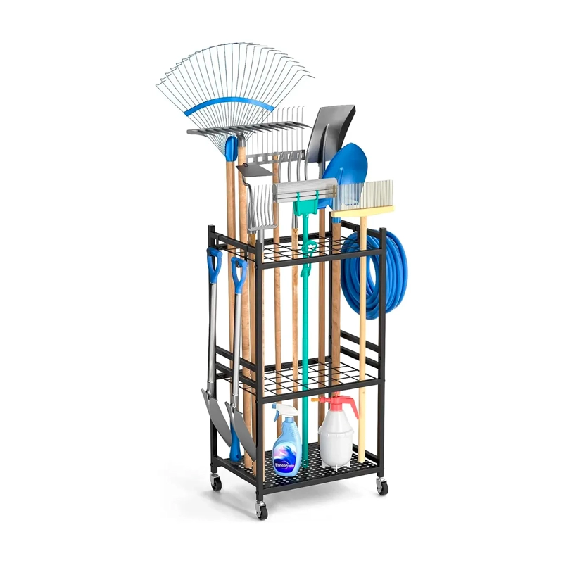 ORGANIZADOR CARRO DE HERRAMIENTAS JARDIN CON RUEDAS ESTANTE - 1