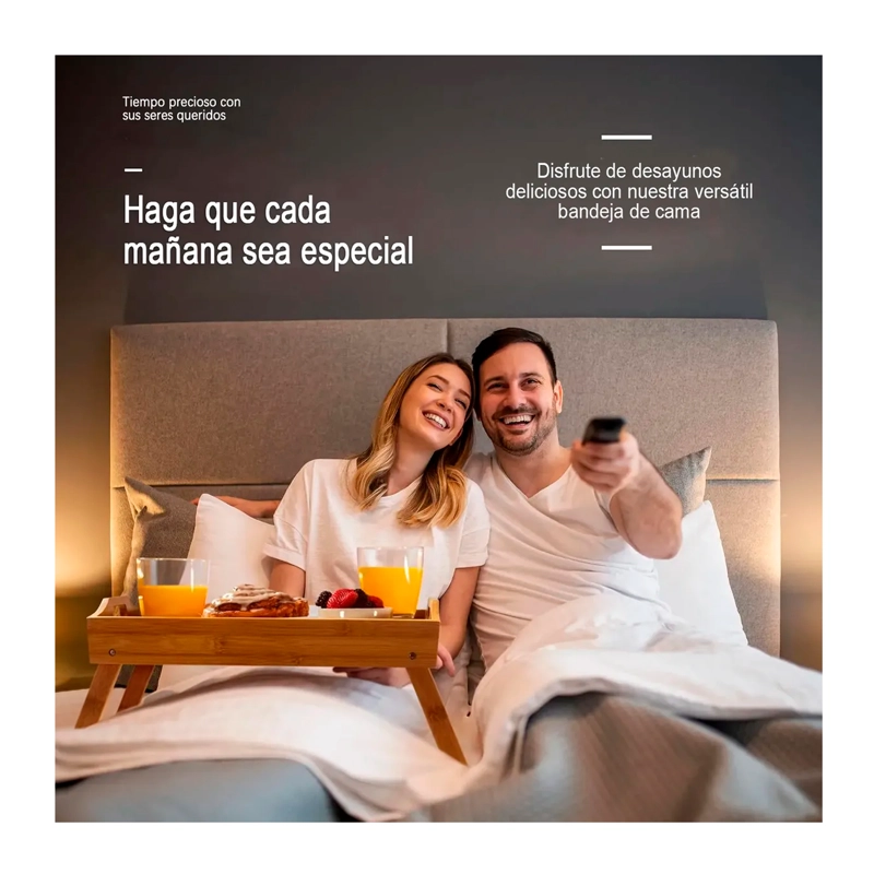 BANDEJA MESA PLEGABLE DE BAMBU PARA CAMA DESAYUNO NOTEBOOK - 5