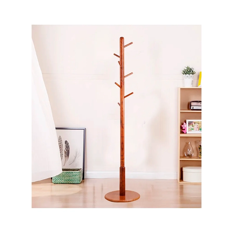 PERCHERO COLGADOR DE PIE MADERA 8 GANCHOS ARMABLE 172X38CM - 7