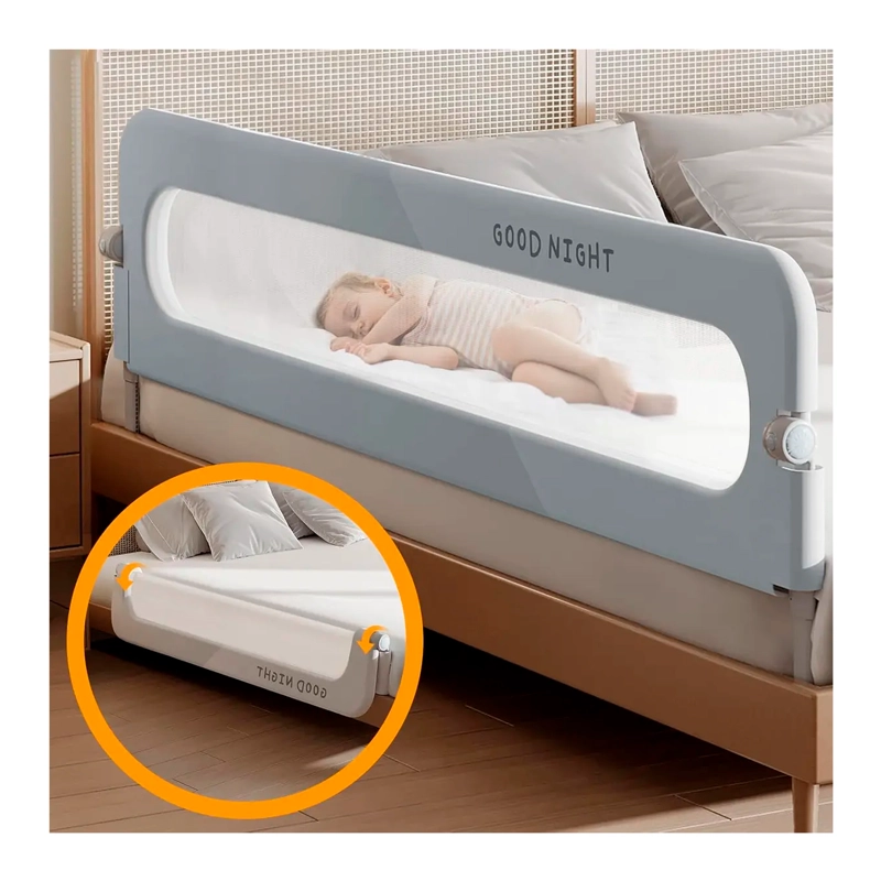 BARANDA DE CAMA SEGURIDAD BEBE ABATIBLE AJUSTABLE - 2