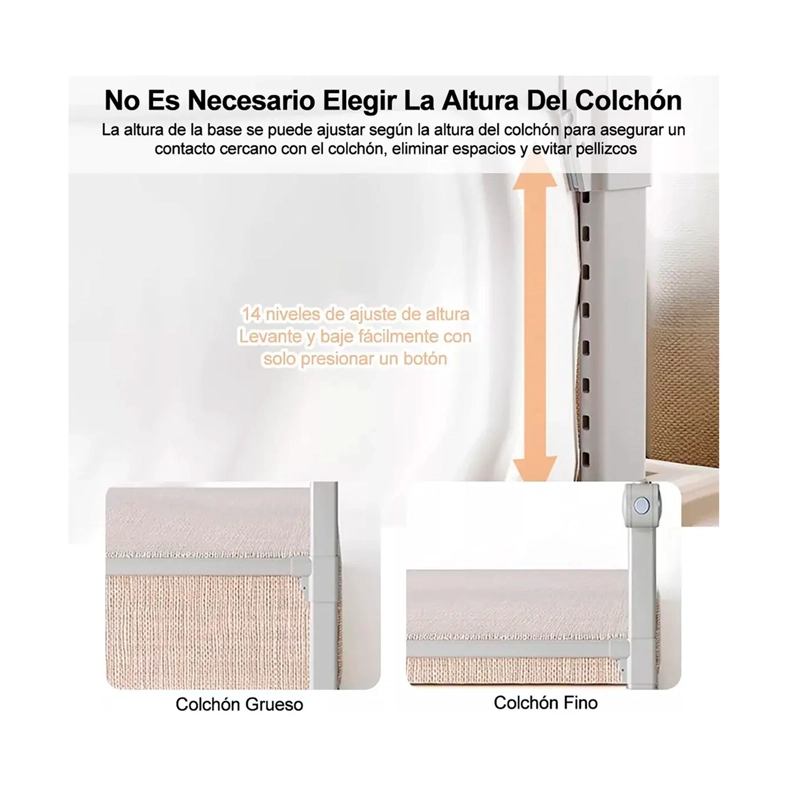 BARANDA DE CAMA SEGURIDAD BEBE ABATIBLE AJUSTABLE - 6