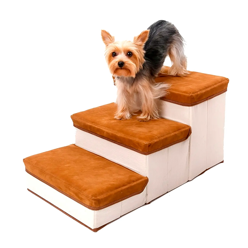 ESCALERA PLEGABLE PARA MASCOTAS PEQUEÑAS DE 3 PISOS - 1