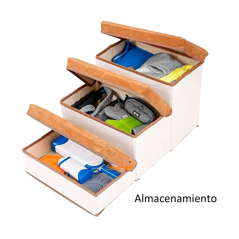 ESCALERA PLEGABLE PARA MASCOTAS PEQUEÑAS DE 3 PISOS - 2