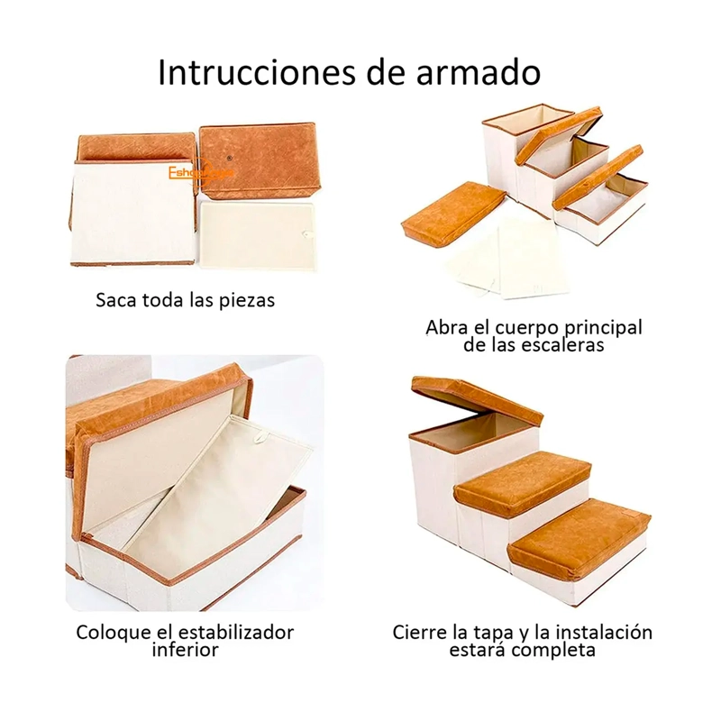 ESCALERA PLEGABLE PARA MASCOTAS PEQUEÑAS DE 3 PISOS - 3