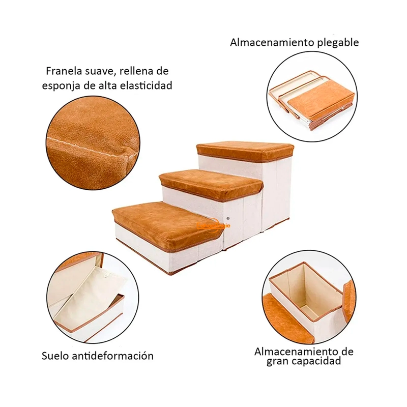 ESCALERA PLEGABLE PARA MASCOTAS PEQUEÑAS DE 3 PISOS - 4