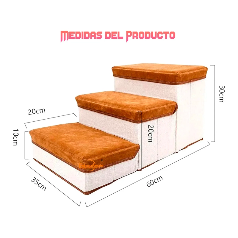 ESCALERA PLEGABLE PARA MASCOTAS PEQUEÑAS DE 3 PISOS - 6