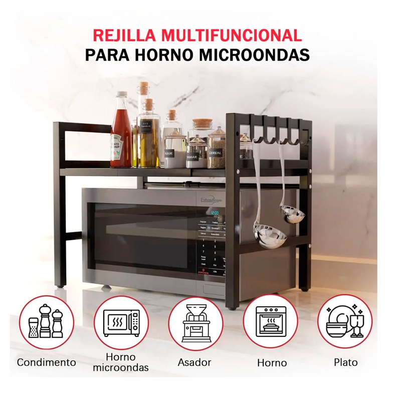 ESTANTE REPISA EXTENSIBLE HORNO MICROONDAS ORGANIZADOR RACK - 2