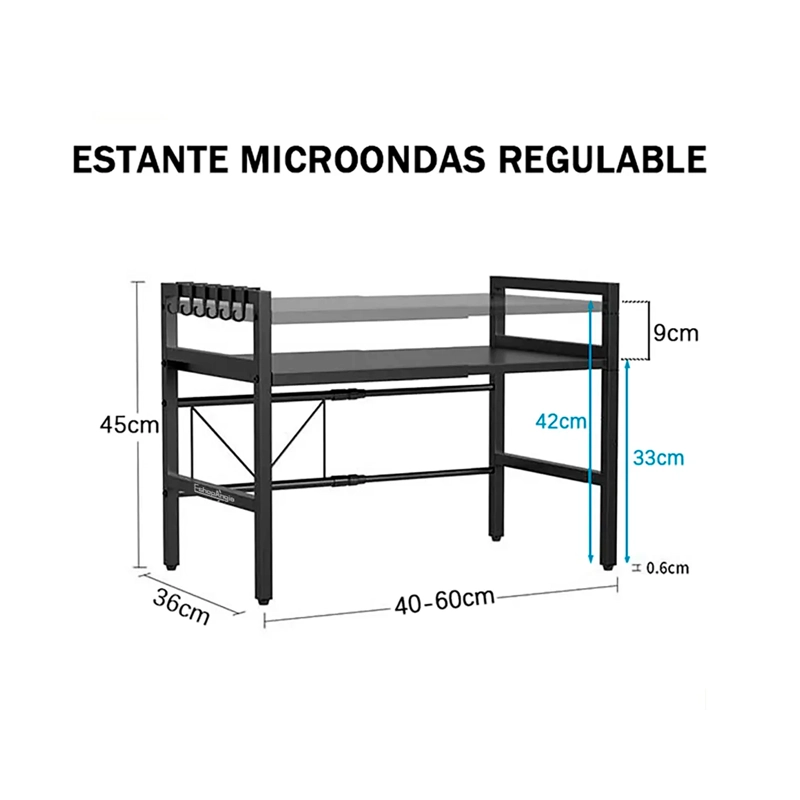 ESTANTE REPISA EXTENSIBLE HORNO MICROONDAS ORGANIZADOR RACK - 5