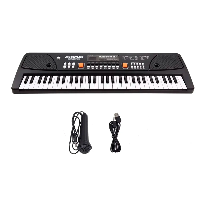 PIANO TECLADO MUSICAL ELE CTRICO DE 61 TECLAS + MICROFONO - 3