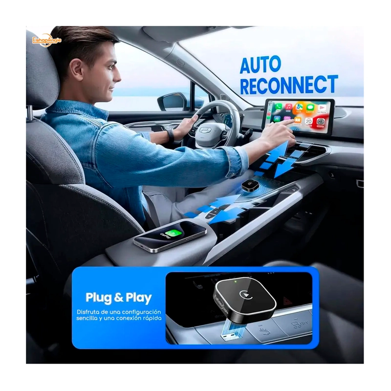 ADAPTADOR AUTOMATICO INALAMBRICO 2 EN 1 PARA CARPLAY/ANDROID - 4