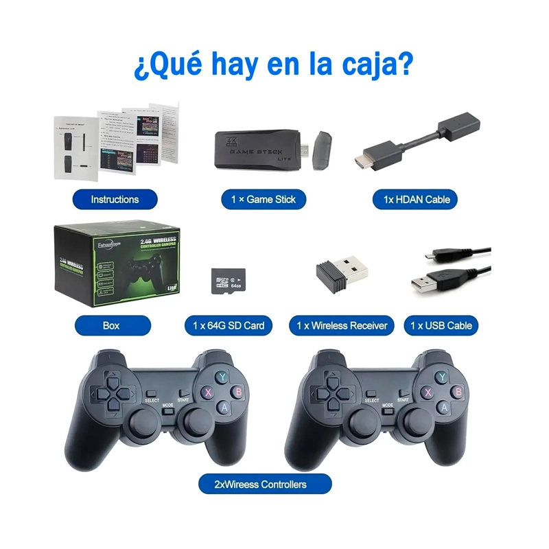 GAMER STICK 4K M8 LITE PARA TV CON MAS DE 20000 JUEGOS - 4