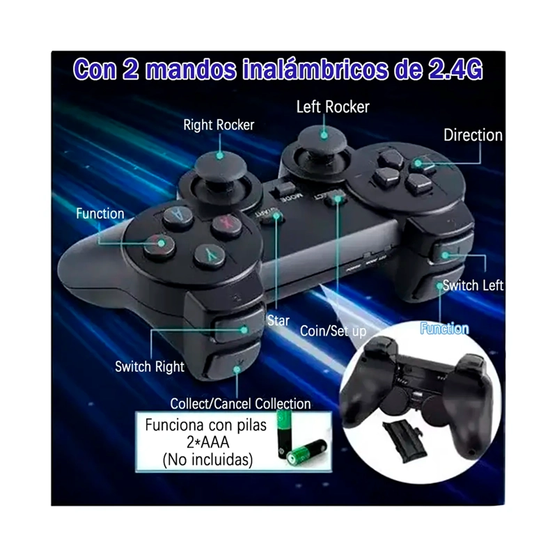 GAMER STICK 4K M8 LITE PARA TV CON MAS DE 20000 JUEGOS - 6
