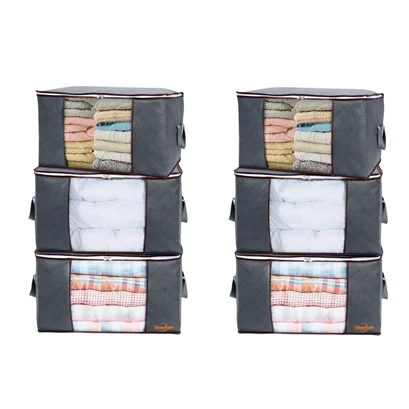 PACK 6 BOLSAS ORGANIZADOR ALMACENAMIENTO DE ROPA / MANTAS - 1