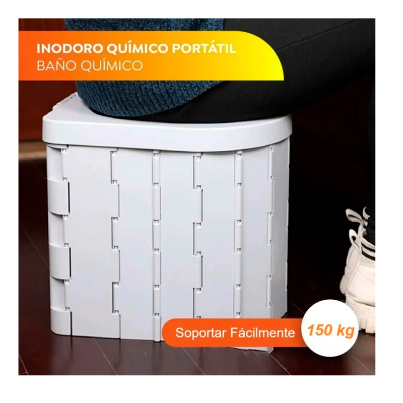 INODORO PORTATIL BAÑO PLEGABLE PARA CAMPING - 4