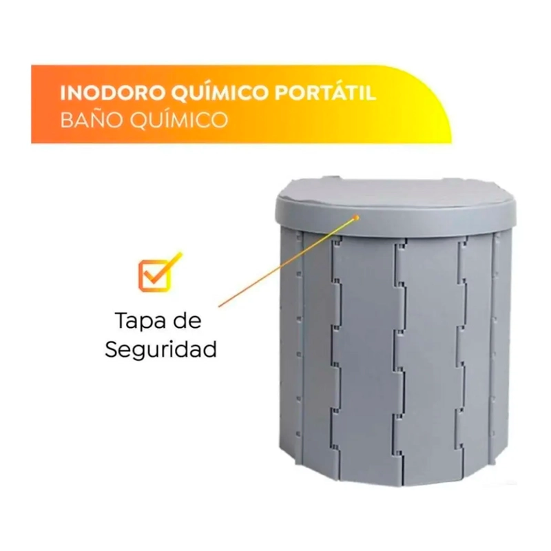 INODORO PORTATIL BAÑO PLEGABLE PARA CAMPING - 6