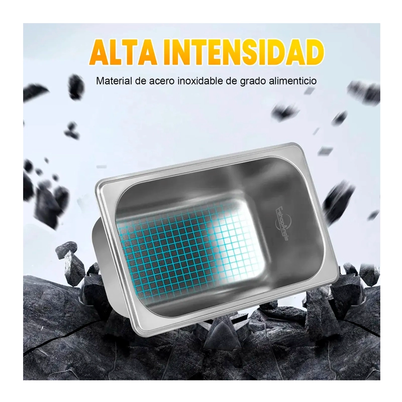 PACK 6 DEPOSITO GASTRONOMICO ACERO 16 CM X 26.5 CM CON TAPA - 4