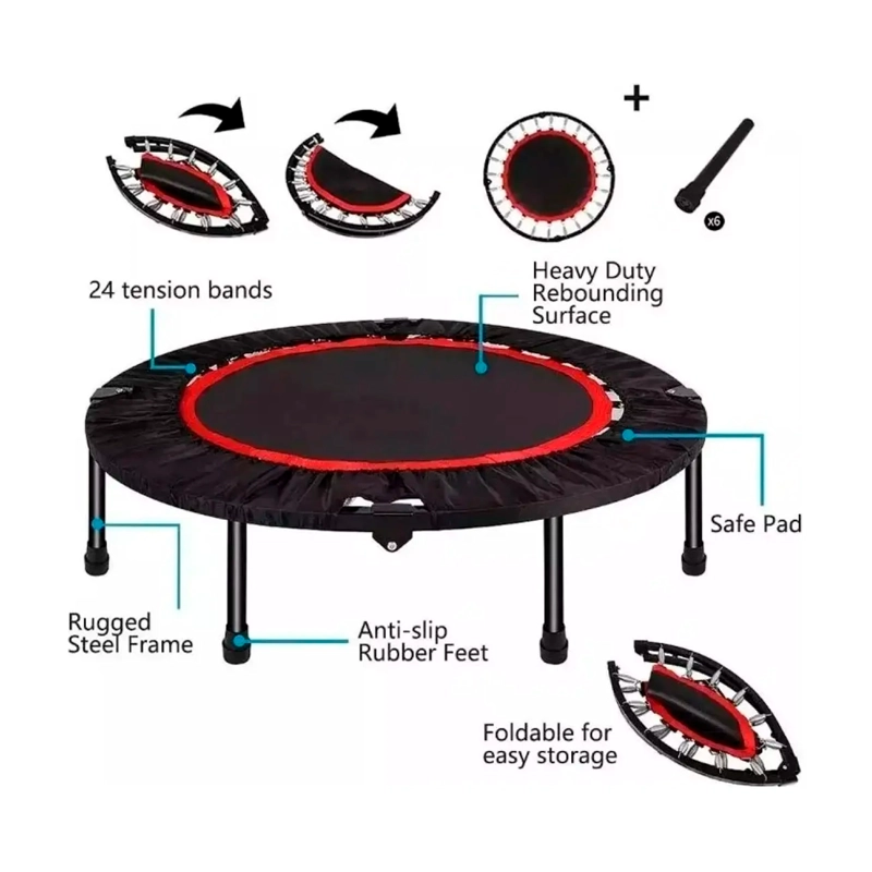 TRAMPOLIN HOME FITNESS PLEGABLE 100CM CAMA ELASTICA PORTATIL - 4