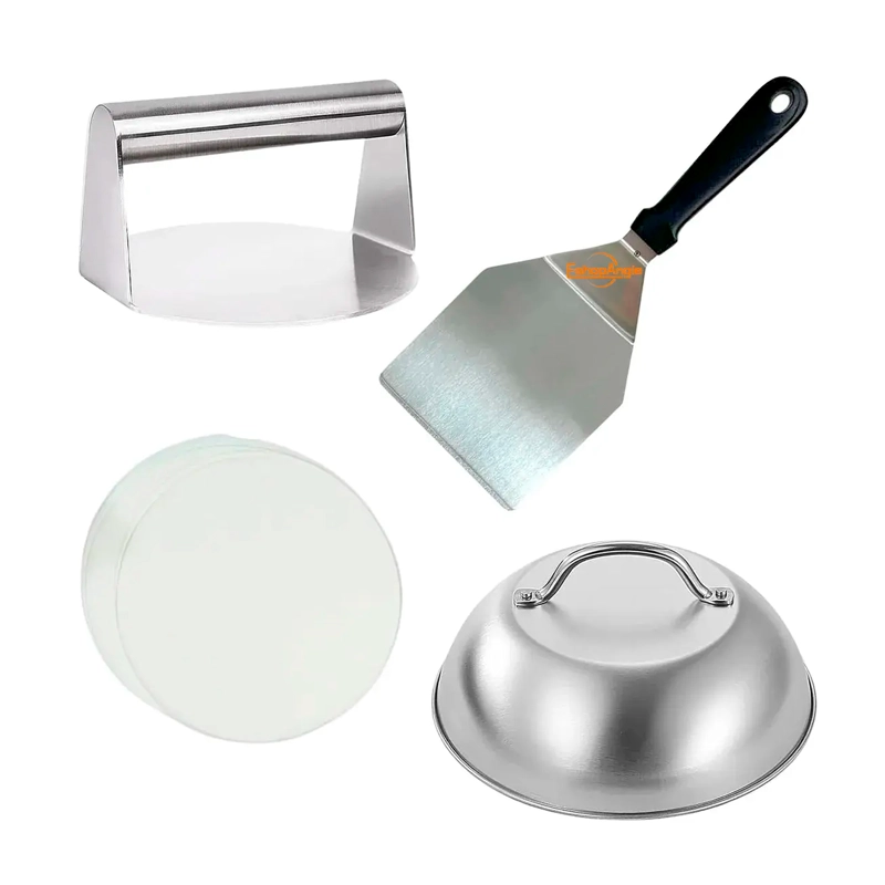 KIT DE PRENSA DE HAMBURGUESAS DE ACERO INOXIDABLE - 1