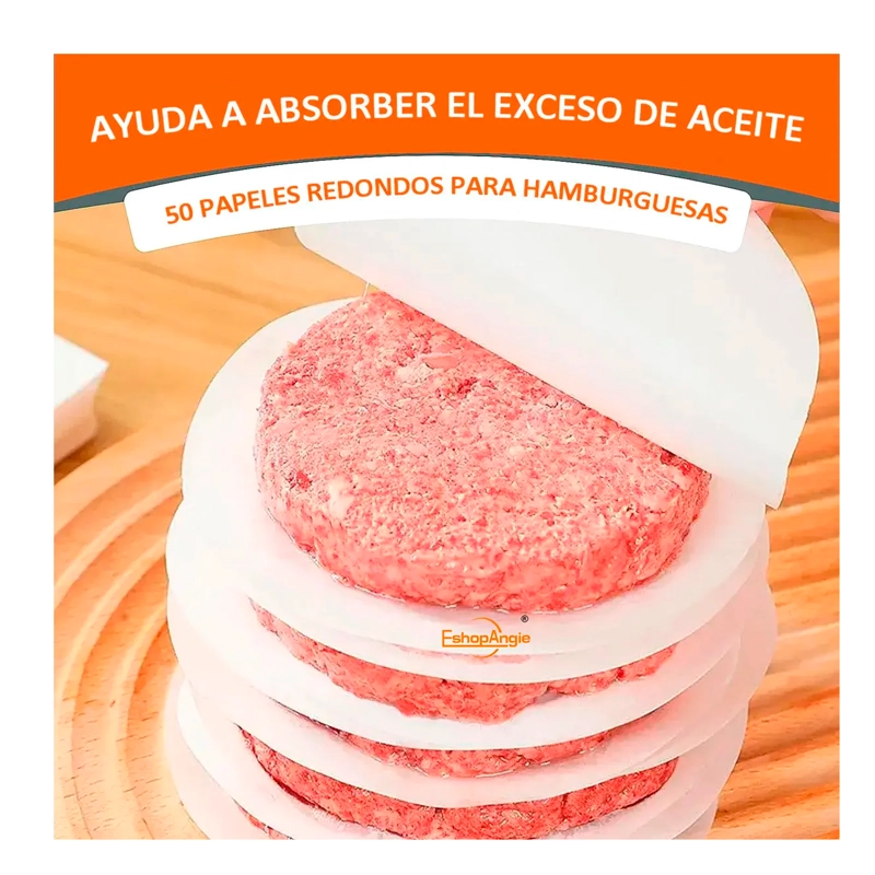 KIT DE PRENSA DE HAMBURGUESAS DE ACERO INOXIDABLE - 3