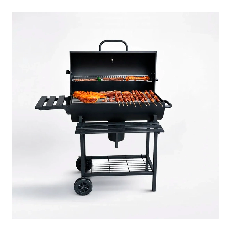 PARRILLA A CARBON MOVIL CON TERMOMETRO ACERO INOXIDABLE - 1
