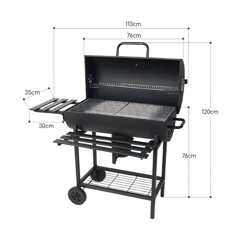 PARRILLA A CARBON MOVIL CON TERMOMETRO ACERO INOXIDABLE - 5