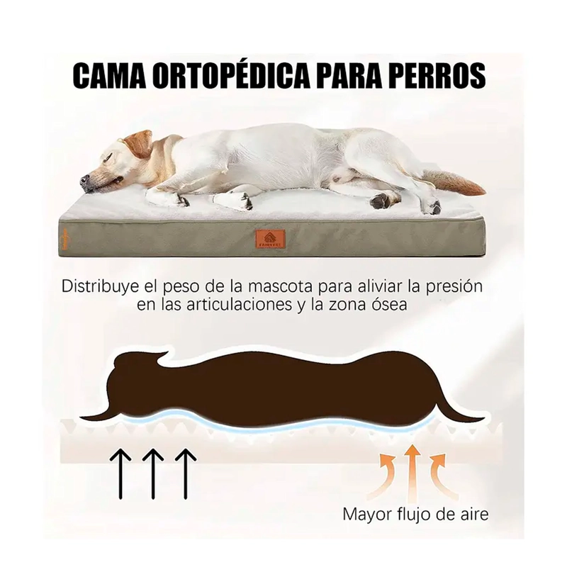 CAMA COLCHON ORTOPE DICA PARA MASCOTAS PERROS 77X51CM LAVABLE - 2