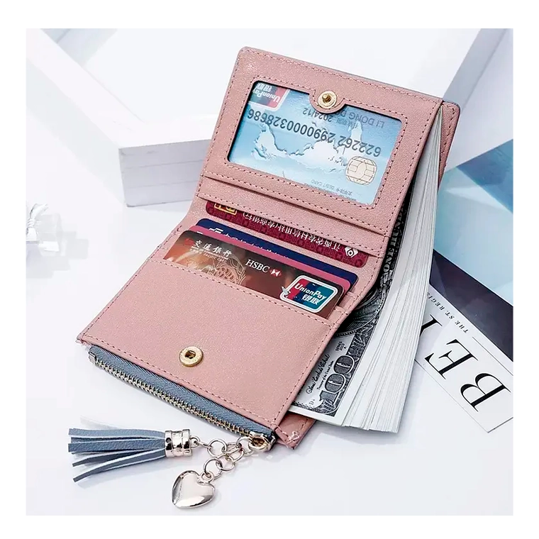 BILLETERA TARJETERO MONEDERO ELEGANTE DE MUJER ECO CUERO - 2