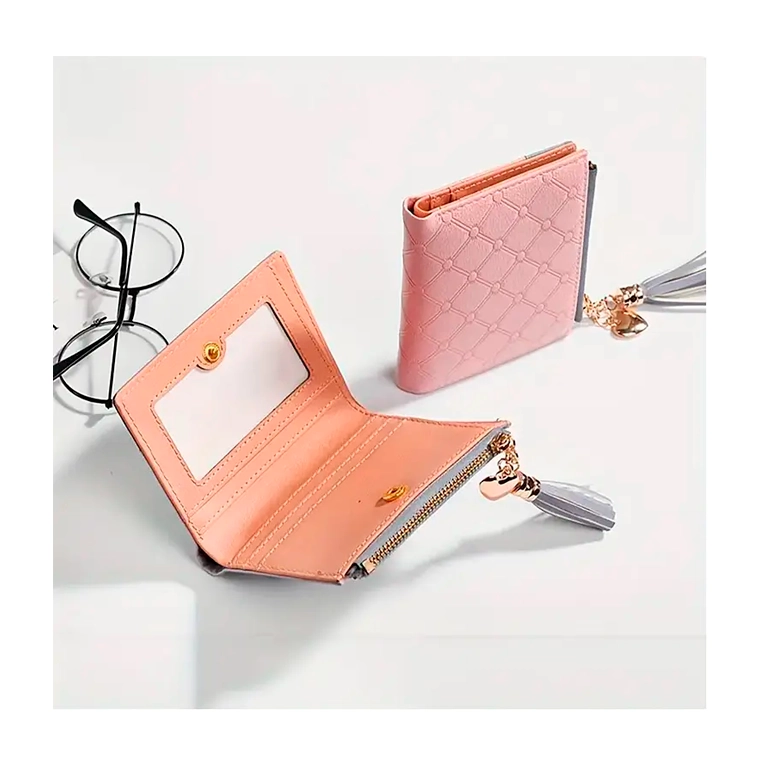 BILLETERA TARJETERO MONEDERO ELEGANTE DE MUJER ECO CUERO - 3