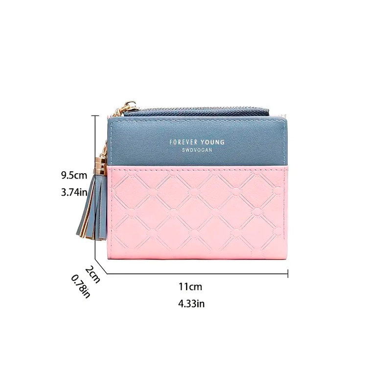 BILLETERA TARJETERO MONEDERO ELEGANTE DE MUJER ECO CUERO - 4
