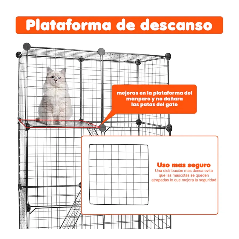 JAULA CORRAL ARMABLE DE 3 NIVELES PARA MASCOTAS 24 PANELES - 2