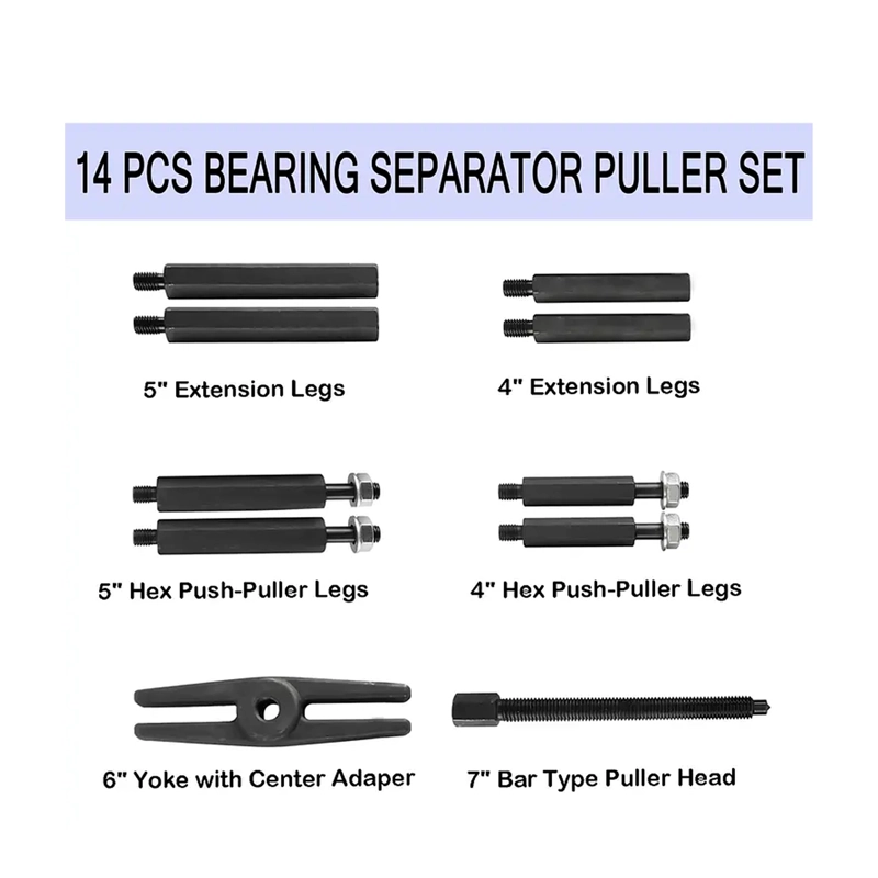 KIT EXTRACTOR DE BUJES Y RODAMIENTOS POLEA JUEGO 14 PIEZAS - 2