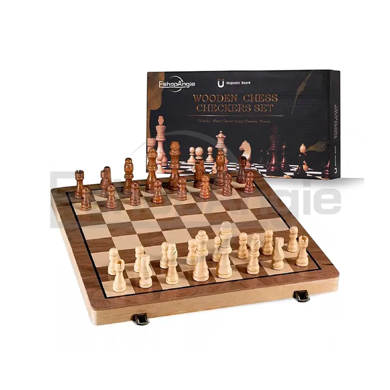TABLERO DE AJEDREZ MAGNE TICO DE MADERA 39X39CM - 1