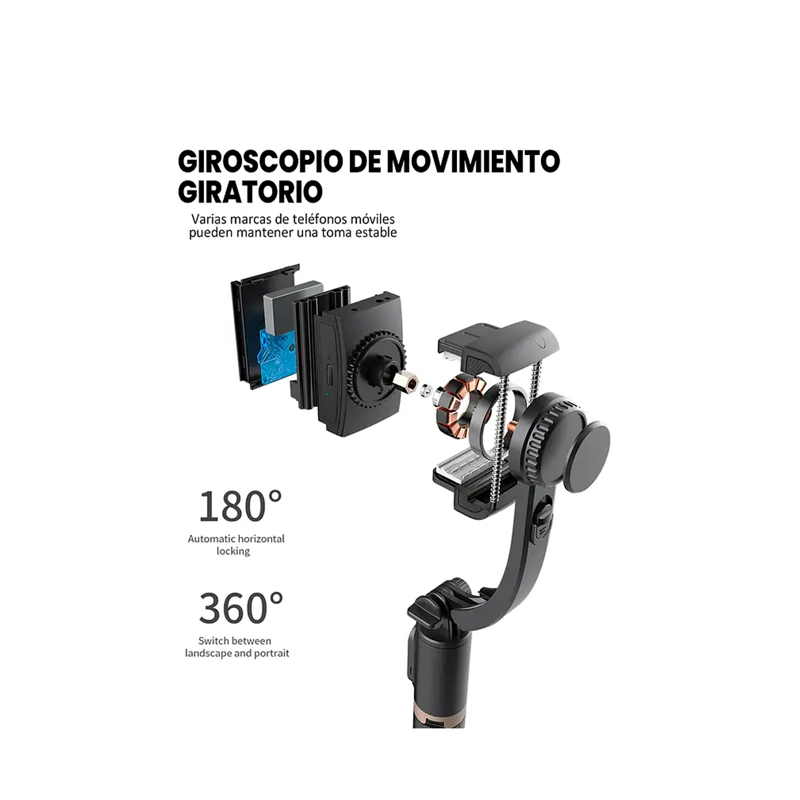 ESTABILIZADOR CELULAR GIMBAL L08 SELFIE STICK, TRIPODE/MANDO - 2