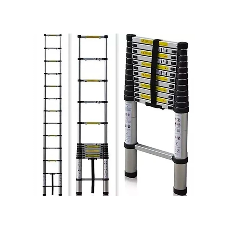 ESCALERA TELESCOPICA ALUMINIO RETRACTIL 3.8 M SOPORTA 150KG - 2