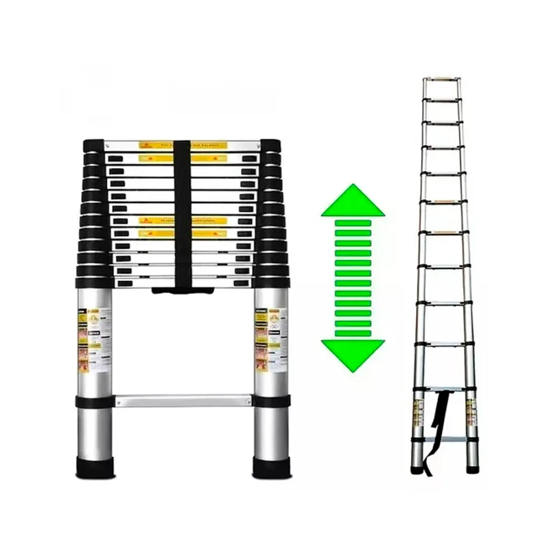 ESCALERA TELESCOPICA ALUMINIO RETRACTIL 3.8 M SOPORTA 150KG - 3