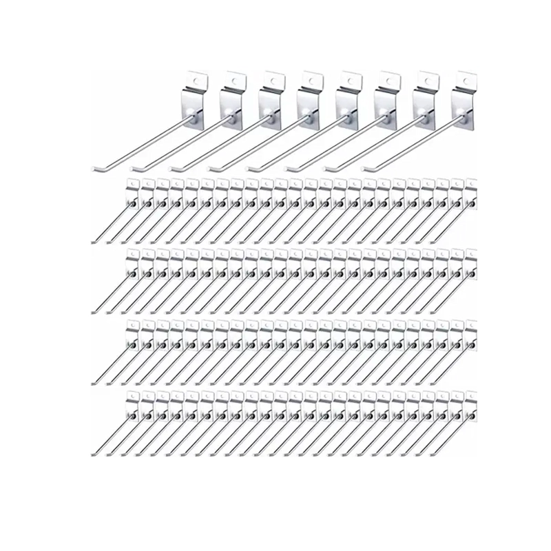 PACK 100 GANCHOS GANCHERAS PANEL RANURADO 15 CM EXHIBIDOR - 1