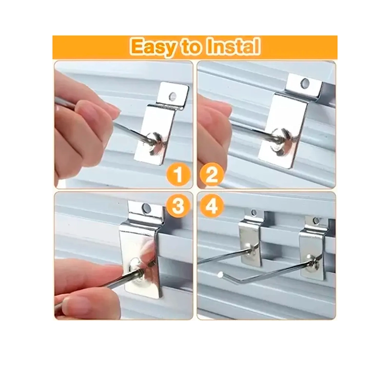 PACK 100 GANCHOS GANCHERAS PANEL RANURADO 15 CM EXHIBIDOR - 3